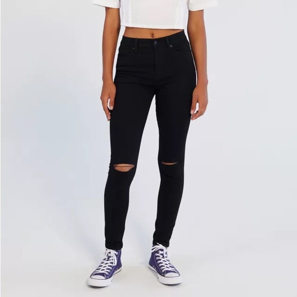 BDG Women’s “Twig” High Rise Distressed Skinny Black Jeans